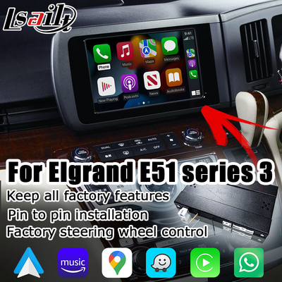Lsailt वायरलेस कारप्ले Android Auto इंटरफ़ेस निसान Elgrand E51 Series3 जापान युक्ति के लिए