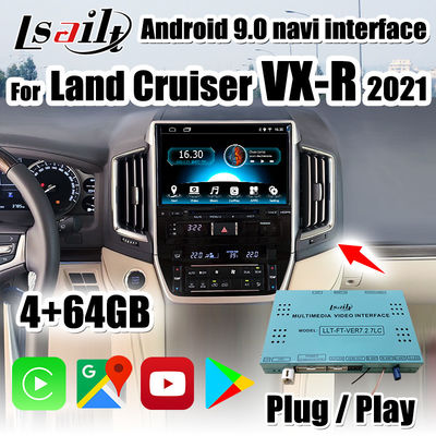 PX6 CarPlay/Android मल्टीमीडिया इंटरफ़ेस में Android Auto, लैंड क्रूजर 2020-2021 VX-R . के लिए YouTube शामिल है