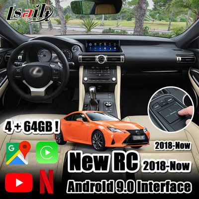 Android Auto, Netflix, YouTube RC200t RC300h के साथ Lexus 2013-2021 RC के लिए PX6 RK3399 CarPlay/Android इंटरफ़ेस