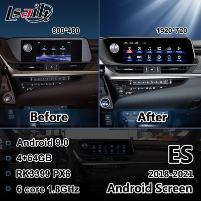 Lsailt 12.3 इंच लेक्सस Android ऑटो स्क्रीन RK3399 Youtube कारप्ले डिस्प्ले ES250 ES300h ES350 के लिए