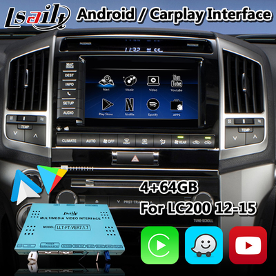 Android ऑटो कारप्ले के साथ टोयोटा लैंड क्रूजर LC200 2013-2015 के लिए Lsailt Android मल्टीमीडिया वीडियो इंटरफ़ेस