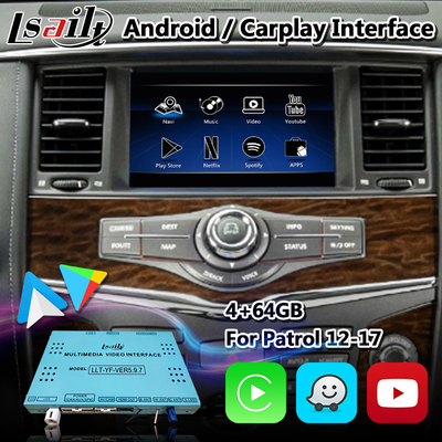 GPS नेविगेशन Youtube के साथ निसान पेट्रोल Y62 2011-2017 के लिए Lsailt Android Carplay इंटरफ़ेस