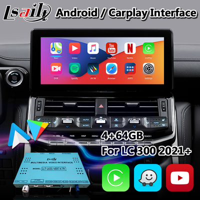 2021- 2022 के लिए GPS नेविगेशन बॉक्स Android Carplay इंटरफ़ेस टोयोटा लैंड क्यूराइज़र LC300