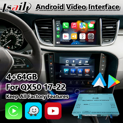 वायरलेस कारप्ले के साथ 2017-2022 Infiniti QX50 के लिए Lsailt 4+64GB Android मल्टीमीडिया वीडियो इंटरफ़ेस