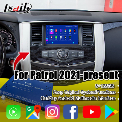 निसान पेट्रोल 2020-2023 के लिए Lsailt 8G एंड्रॉइड मल्टीमीडिया इंटरफ़ेस गूगल मैप, कारप्ले, एंड्रॉइड नेविगेशन बॉक्स, यूट्यूब