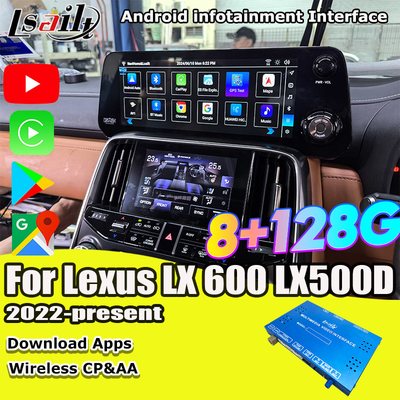 Lsailt क्वालकॉम एंड्रॉइड वीडियो इंटरफेस के लिए लेक्सस LX600 LX500d RX ES NX 2021- समर्थन यूट्यूब, नेटफ्लिक्स, वायरलेस कारप्ले