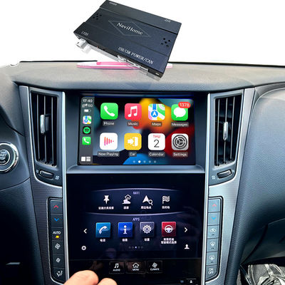 Q50 Q60 OEM Apple CarPlay अपग्रेड मॉड्यूल इंटीग्रेशन मोबाइल फ़ोन मिररिंग, AC तापमान डिस्प्ले, गूगल मैप, Spotify