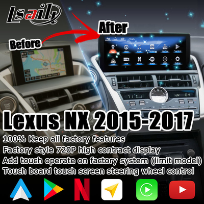 लेक्सस NX200t 10.25 टच स्क्रीन उन्नयन हेक्सा प्रोसेसर एंड्रॉयड ऑटो वायरलेस कारप्ले