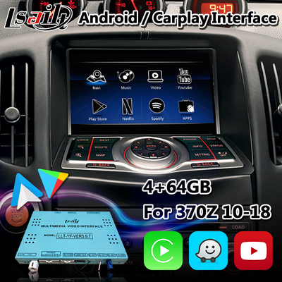 यूट्यूब वेज़ नेटफ्लिक्स के साथ निसान 370Z के लिए Lsailt Android Carplay इंटरफ़ेस