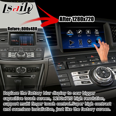 Infiniti M35 M45 Nissan Fuga HD मल्टी फिंगर टच स्क्रीन अपग्रेड कारप्ले Android ऑटो वीडियो इंटरफ़ेस
