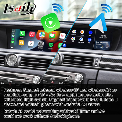 Lsailt द्वारा लेक्सस GS450h GS350 GS200t के लिए वायरलेस कारप्ले एंड्रॉइड ऑटो इंटरफ़ेस