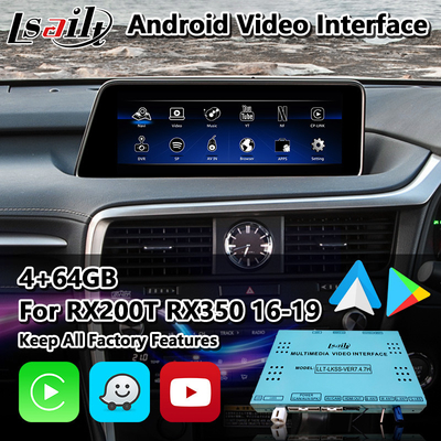 लेक्सस RX350 RX450h RX200t RX350L RX450L RX AL20 2016-2019 के लिए Lsailt एंड्रॉइड वीडियो इंटरफ़ेस