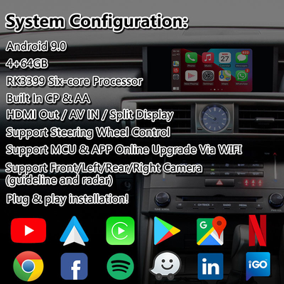 लेक्सस IS 300h 250 350 200t 300 AWD F स्पोर्ट XE30 2013-2016 के लिए Lsailt एंड्रॉइड मल्टीमीडिया इंटरफ़ेस