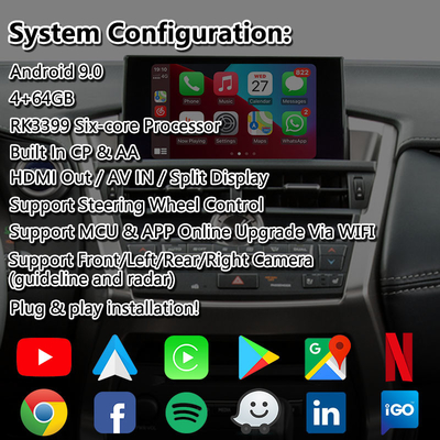 लेक्सस NX300h NX200t NX F-स्पोर्ट टचपैड कंट्रोल 2014-2017 के लिए Lsailt एंड्रॉइड मल्टीमीडिया वीडियो इंटरफ़ेस