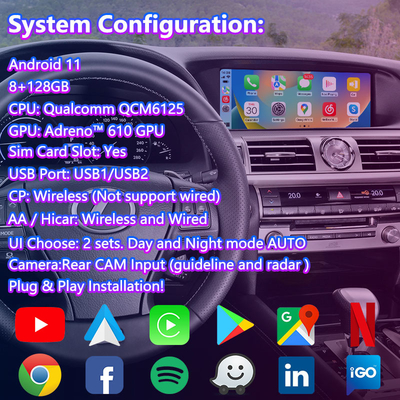 लेक्सस LS600h LS460 2012-2017 के लिए Lsailt 8+128GB एंड्रॉइड मल्टीमीडिया कारप्ले इंटरफेस बॉक्स