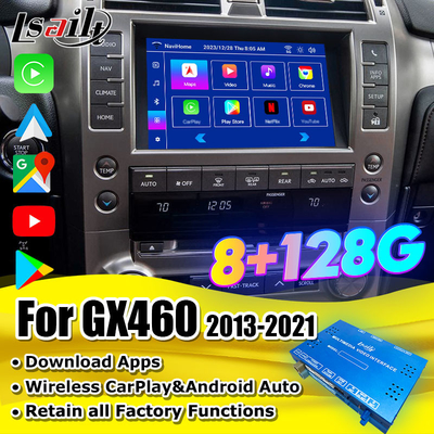 8+128GB एंड्रॉइड 11 लेक्सस वीडियो इंटरफेस GX460 2014-2021 के लिए वायरलेस कारप्ले, एंड्रॉइड ऑटो शामिल