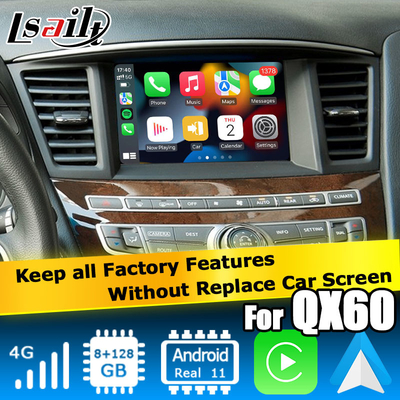 इन्फिनिटी QX60 जीपीएस एंड्रॉयड ऑटो कारप्ले नेविगेशन सिस्टम मल्टीमीडिया इंटरफेस एंड्रॉयड 11 8+128GB
