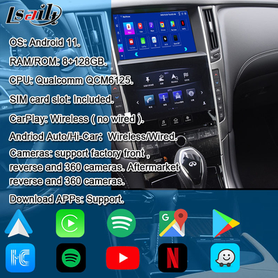 इन्फिनिटी Q50 Q60 2014-2020 कारप्ले इंटरफेस, एंड्रॉइड नेविगेशन बॉक्स के लिए एलसैल्ट एंड्रॉइड इन्फोटेनमेंट मॉड्यूल