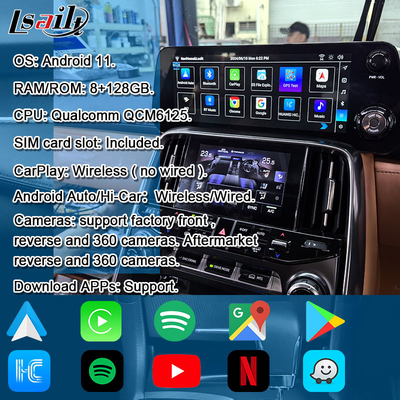 Lsailt क्वालकॉम एंड्रॉइड वीडियो इंटरफेस के लिए लेक्सस LX600 LX500d RX ES NX 2021- समर्थन यूट्यूब, नेटफ्लिक्स, वायरलेस कारप्ले