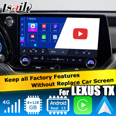 लेक्सस TX550h+ TX350 TX500h ऑक्टा कोर 2.0Ghz 8+128GB कारप्ले के साथ एंड्रॉइड 13 वीडियो इंटरफ़ेस