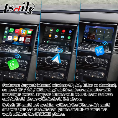 एंड्रॉयड 13 नेविगेशन कार वीडियो इंटरफ़ेस समर्थन Waze / Youtube For Infiniti QX70 / FX50 FX35 FX37