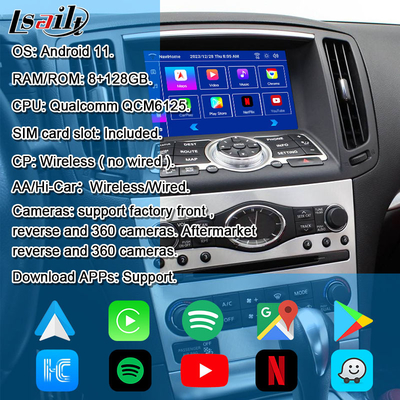 इन्फिनिटी Q60 G37 G35 Q40 2008-2016 के लिए Lsailt 8G एंड्रॉइड इन्फोटेनमेंट मॉड्यूल वायरलेस कारप्ले, एंड्रॉइड ऑटो शामिल