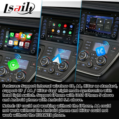 एंड्रॉयड 13 Carplay एंड्रॉयड वीडियो इंटरफ़ेस ऑटो बॉक्स के लिए टोयोटा सिएना