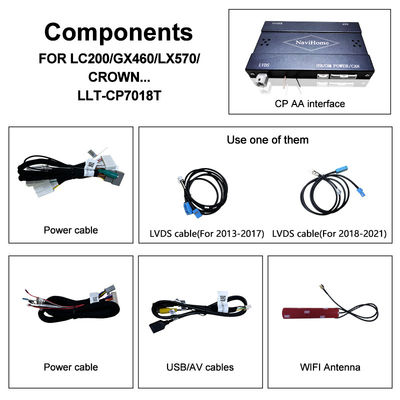 लैंड क्रूज़र 200 2013-2021 के लिए प्लग एंड प्ले ऐप्पल कारप्ले इंटरफ़ेस मल्टी-लैंग्वेज, 360 कैमरा, रिवर्स कैमरा सपोर्ट