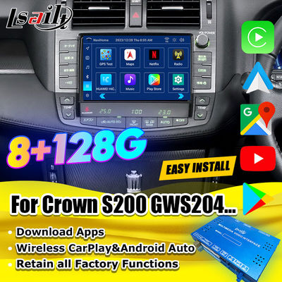 Toyota Crown S200 URS206 2008-2012 मॉडल के लिए Android 13 मल्टीमीडिया इंटरफ़ेस, Android अपग्रेड मॉड्यूल में YouTube, NetFlix, Google Map शामिल हैं
