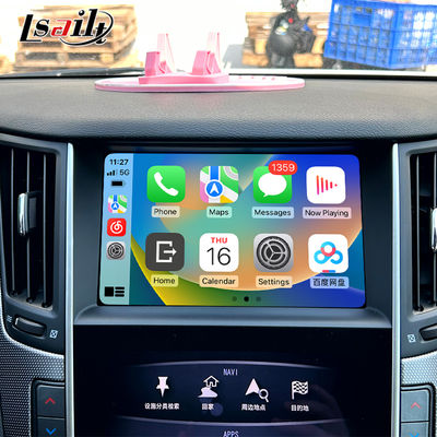 Q50 Q60 OEM Apple CarPlay अपग्रेड मॉड्यूल इंटीग्रेशन मोबाइल फ़ोन मिररिंग, AC तापमान डिस्प्ले, गूगल मैप, Spotify