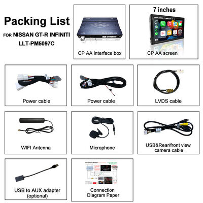 Lsailt 7 इंच वायरलेस एंड्रॉयड ऑटो कारप्ले स्क्रीन के लिए Infiniti G37 G25 G35 स्काईलाइन 370GT (V36) Q40 2007-2014 HD टच डिस्प्ले