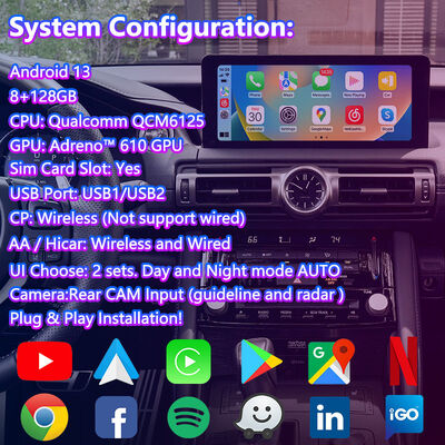 लेक्सस IS IS300 IS350 IS300h IS500 2020-2023 के लिए Lsailt Android Carplay वीडियो इंटरफ़ेस