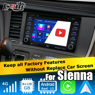 एंड्रॉयड 13 Carplay एंड्रॉयड वीडियो इंटरफ़ेस ऑटो बॉक्स के लिए टोयोटा सिएना